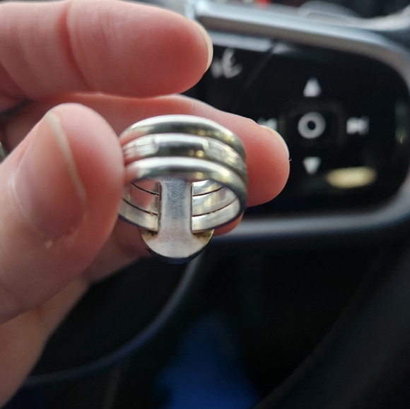 Lone Mountain Turquoise and Sterling Silver Women's Triple Band - Picture 9 of 11